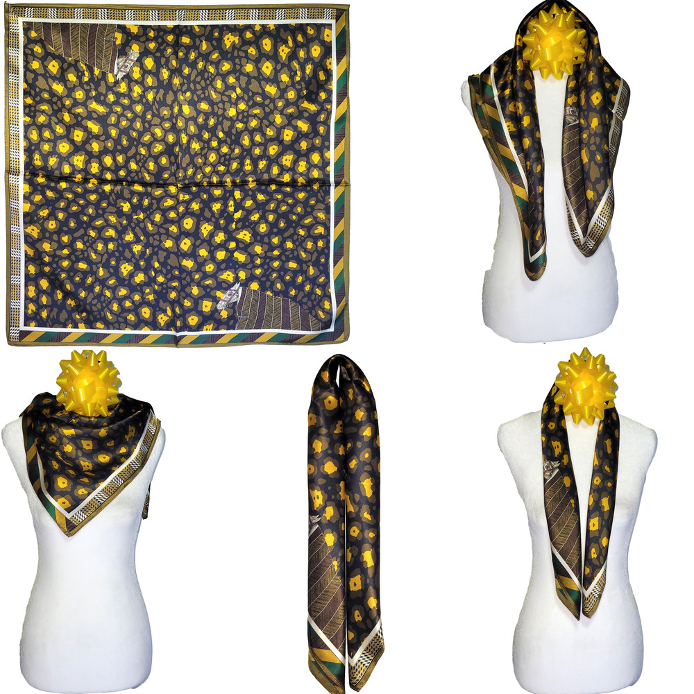 NWT Genuine 100% Mulberry Silk Satin Scarf 25"x25" Medium Square Shawl 57331